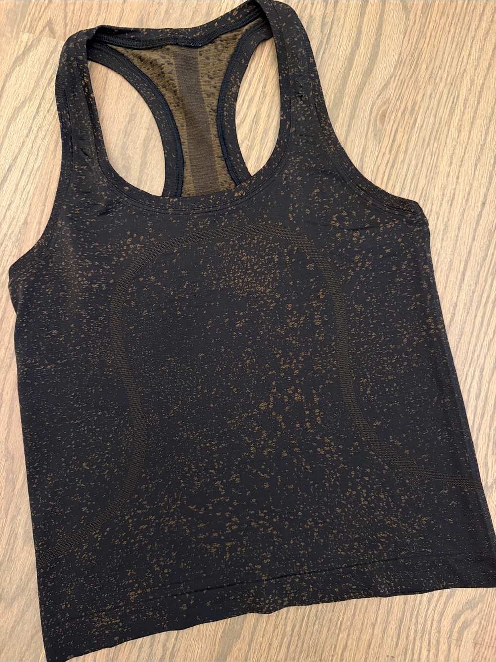 lululemon athletica Black Tank Top with Gold Speckle